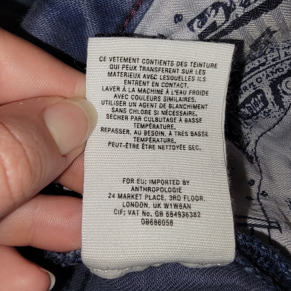 Anthropologie Pilcro And The Letterpress Skinny Jeans Size 25 Blue Leopard - Picture 12 of 12